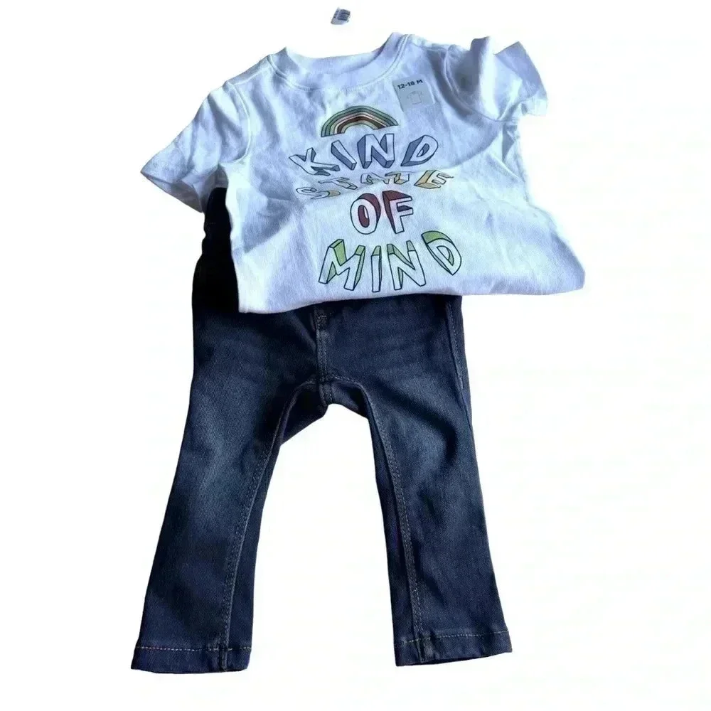 Old Navy Girls Jean and T-Shirt Outfit•Size 12-18 months•NWT•